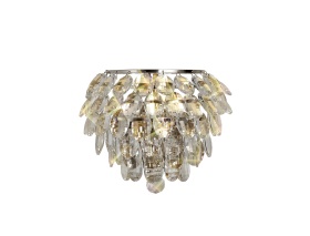 Coniston Polished Chrome Crystal Wall Lights Diyas Flush Wall Lights